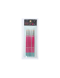 SET 6 PINCELES Nº.4 PELO SINT/MANGO CORTO/REDONDO WONDER ART BY PRYSE 6111004