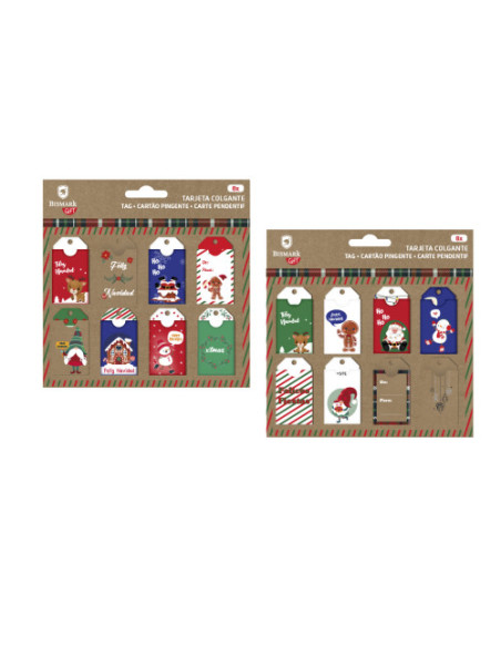 SET 8 TARJETAS COLGANTES NAVIDAD BISMARK 332872