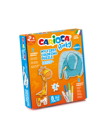 SET BABY COLORING PUZZLE ANIMALS CARIOCA 43079