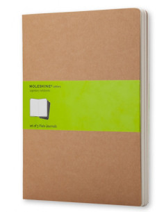 SET DE 3 LIBRETAS CAHIER MARRÓN KRAFT XL (19X25CM) LISAS MOLESKINE QP423