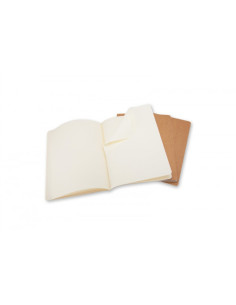 SET DE 3 LIBRETAS CAHIER MARRÓN KRAFT XL (19X25CM) LISAS MOLESKINE QP423 2