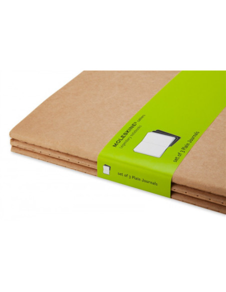SET DE 3 LIBRETAS CAHIER MARRÓN KRAFT XL (19X25CM) LISAS MOLESKINE QP423