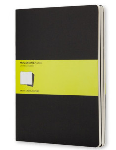 SET DE 3 LIBRETAS CAHIER NEGRAS XL (19X25CM) LISAS MOLESKINE QP323