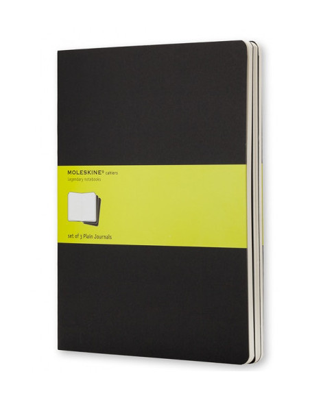 SET DE 3 LIBRETAS CAHIER NEGRAS XL (19X25CM) LISAS MOLESKINE QP323