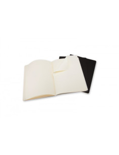 SET DE 3 LIBRETAS CAHIER NEGRAS XL (19X25CM) LISAS MOLESKINE QP323 2