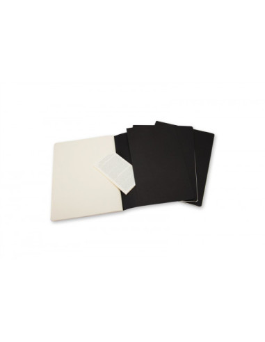 SET DE 3 LIBRETAS CAHIER NEGRAS XL (19X25CM)...