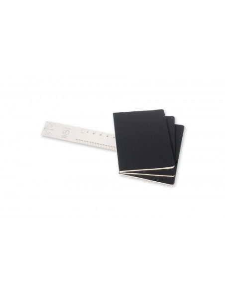 SET DE 3 LIBRETAS CAHIER NEGRAS XL (19X25CM) LISAS MOLESKINE QP323