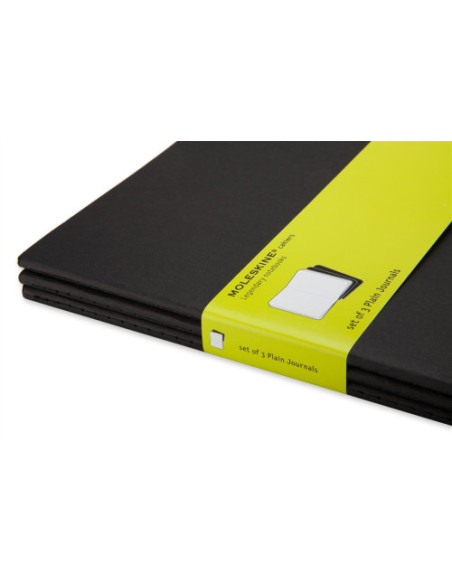 SET DE 3 LIBRETAS CAHIER NEGRAS XL (19X25CM) LISAS MOLESKINE QP323