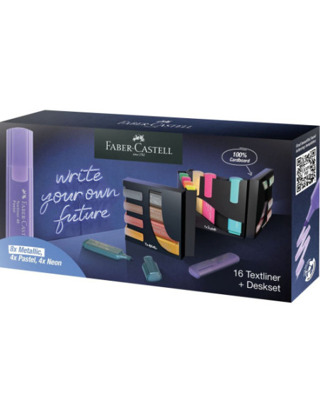 SET DE MESA 16 MARCADORES TEXTLINER 46 FABER CASTELL 254603