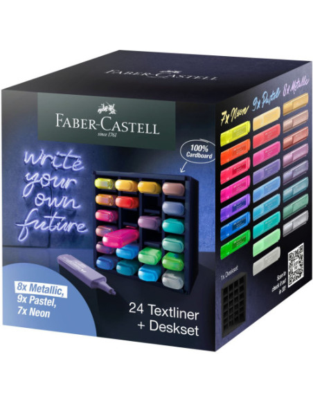 SET DE MESA 24 MARCADORES TEXTLINER 46 FABER CASTELL 254602