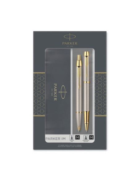 SET DUO PLUMA + BOLÍGRAFO IM ACERO GT PARKER 2093217