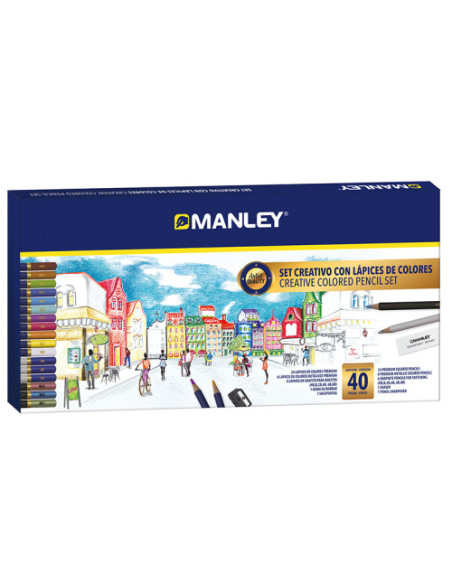 SET LAPICES DE COLORES 40 UDS MANLEY MLA00040