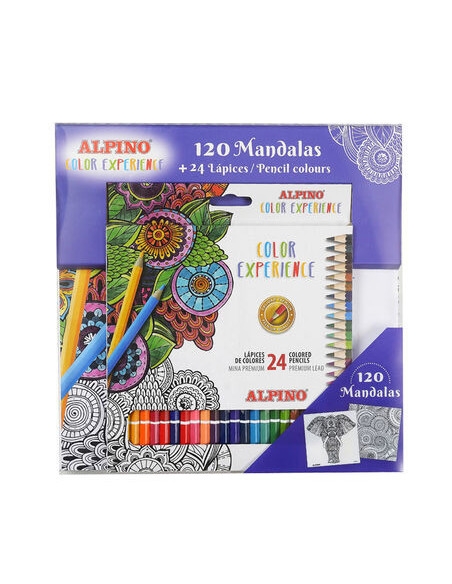 SET LIBRO 120 MANDALAS + 24 LÁPICES COLOR EXPERIENCE ALPINO AL000250
