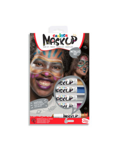 SET MAQUILLAJE MASK UP METALLIC 6 PIEZAS FACE PAINT STICK CARIOCA 43155