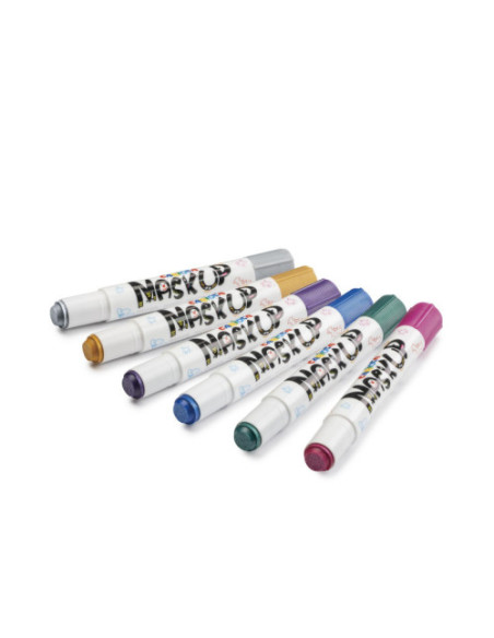 SET MAQUILLAJE MASK UP METALLIC 6 PIEZAS FACE PAINT STICK CARIOCA 43155