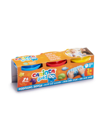 SET PASTA DE MODELAR CARIOCA BABY DOUGH 3X75GR CARIOCA 43179