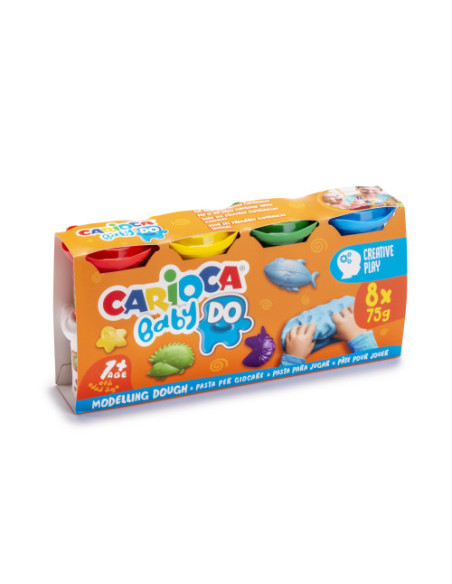 SET PASTA DE MODELAR CARIOCA BABY DOUGH 8X75GR CARIOCA 43180