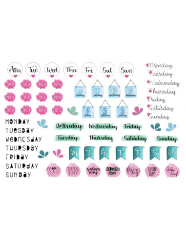 SOBRE CON 2 HOJAS 76X120MM Y 132 PEGATINAS DIAS...