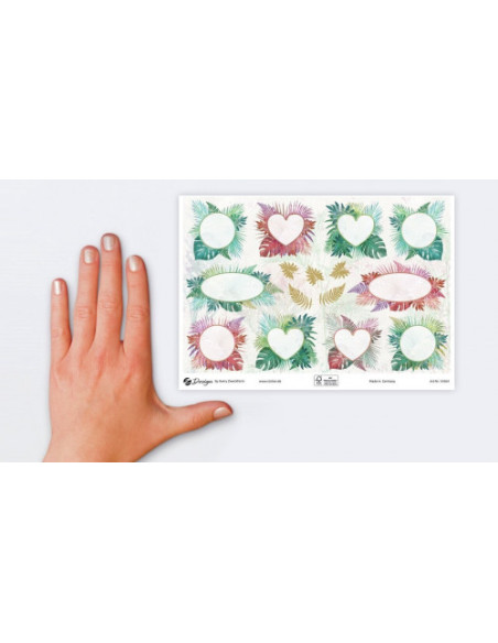 SOBRE CON 2 HOJAS 76X120MM Y 30 PEGATINAS FONDO JARDIN AVERY 54564