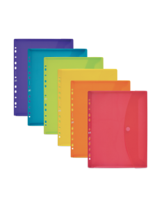 SOBRE POLIPROPILENO A4 MULTITALADRO CIERRE VELCRO 6 COLORES SURTIDOS OXFORD 400113412