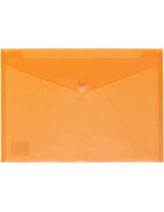 SOBRE POLIPROPILENO FOLIO SOLAPA C/BROCHE PLASTICO NARANJA CARCHIVO 342K52