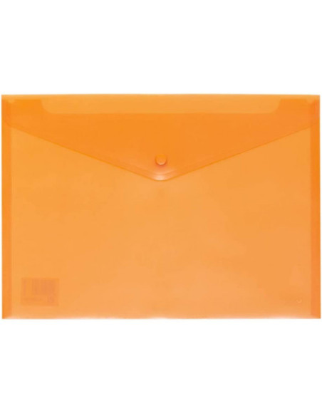 SOBRE POLIPROPILENO FOLIO SOLAPA C/BROCHE PLASTICO NARANJA CARCHIVO 342K52