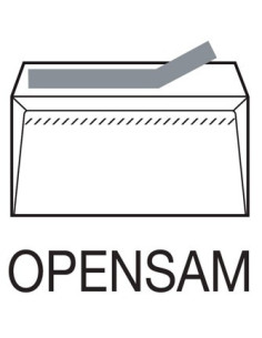 CAJA 500 SOBRES AMERICANO (115X225) OFFSET BLANCO 90 GRS. VENTANA DERECHA 45X100 B.20 D.20 OPENSAM AUTOADHESIVO TIRA SILICONA ES