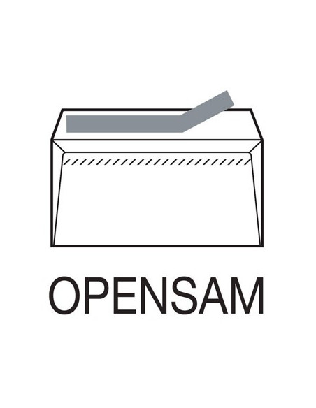 CAJA 500 SOBRES AMERICANO (115X225) OFFSET BLANCO 90 GRS. VENTANA DERECHA 45X100 B.20 D.20 OPENSAM AUTOADHESIVO TIRA SILICONA ES