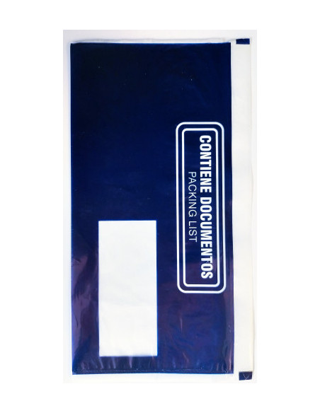 CAJA DE 1000 SOBRES PACKING LIST 225X122MM VENTANA DERECHA IMPRESO AZUL/BLANCO 402640