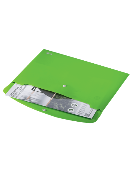 SOBRES POLIPROPILENO OPACO A4 CON BROCHE BOTON RECYCLE VERDE LEITZ 46780055