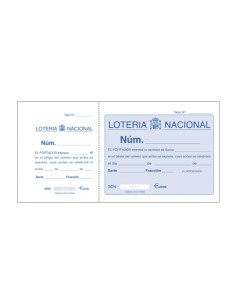 TALONARIO 100 HOJAS LOTERÍA 1/3 APAISADO SENCILLO DOHE 50015
