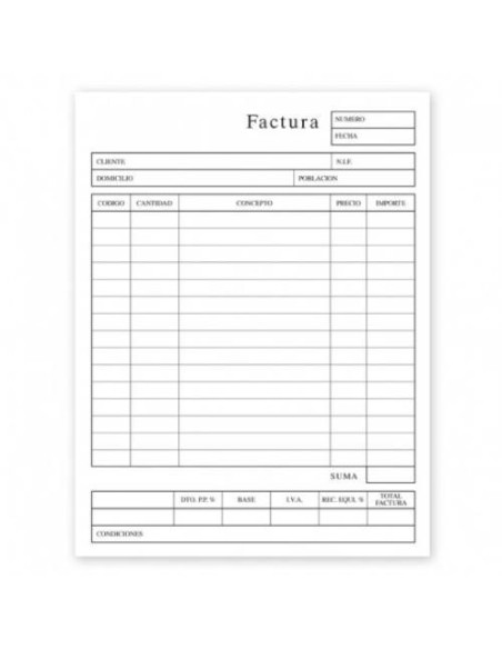 TALONARIO FACTURAS A4 NATURAL CASTELLANO DUPLICADO (72102) INGRAF 350241