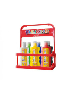 TEMPERA LIQUID PARA 6 BOTELLAS DE 500ML. BASKET 6 COLORES PLAYCOLOR 19471