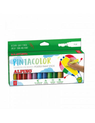 ESTUCHE 12 TÉMPERAS EN BARRA PINTACOLOR ALPINO PX000012