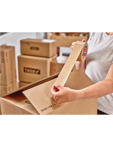 TESAPACK 6 ROLLOS PAPEL + FILAM MARRON 25MX...