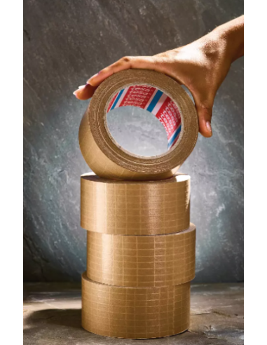 TESAPACK 6 ROLLOS PAPEL + FILAM MARRON 25MX...