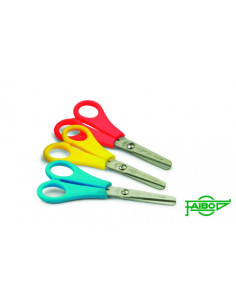 TIJERA ESCOLAR EMPUÑADURA PLASTICO CON HOJA EN ACERO INOXIDABLE Y PUNTA ROMA 13 CM. FAIBO TE13