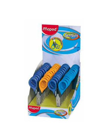 TIJERAS SENSOFT 13 CM. CON CUCHILLAS DE ACERO COLORES SURTIDOS MAPED 169300