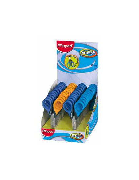TIJERAS SENSOFT 13 CM. CON CUCHILLAS DE ACERO COLORES SURTIDOS MAPED 169300
