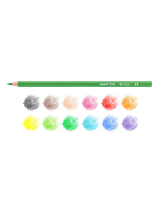 TUBO 12 UNIDADES LÁPICES DE COLORES HEXAGONALES + SACAPUNTAS CARIOCA 43340 2