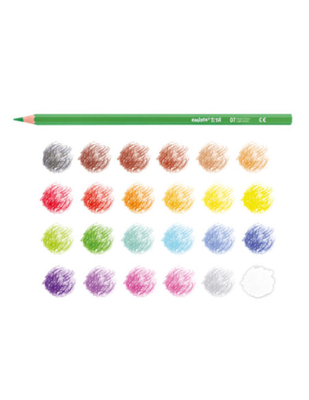 TUBO 24 UNIDADES LÁPICES DE COLORES HEXAGONALES + SACAPUNTAS CARIOCA 43341