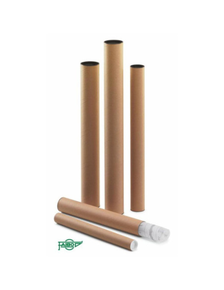 TUBO CARTON PORTAPLANOS CON TAPAS 640 X 80 MM FAIBO 950-4