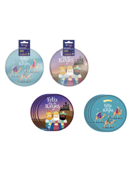 PACK 10 UDS PLATOS REYES MAGOS 23 CM BISMARK 332883