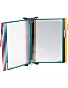 EXPOSITOR DE PARED PARA CATÁLOGOS CON 10 FUNDAS A4 COLOR SURTIDO TARIFOLD 414109