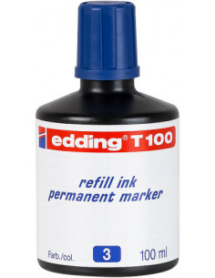FRASCO TINTA PARA RELLENAR 100ML AZUL EDDING T100-03