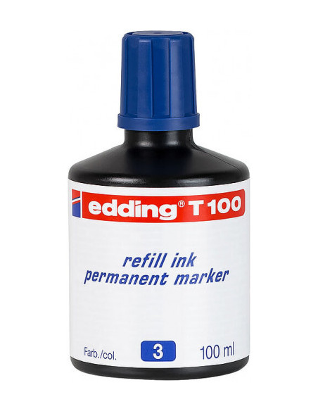 FRASCO TINTA PARA RELLENAR 100ML AZUL EDDING T100-03