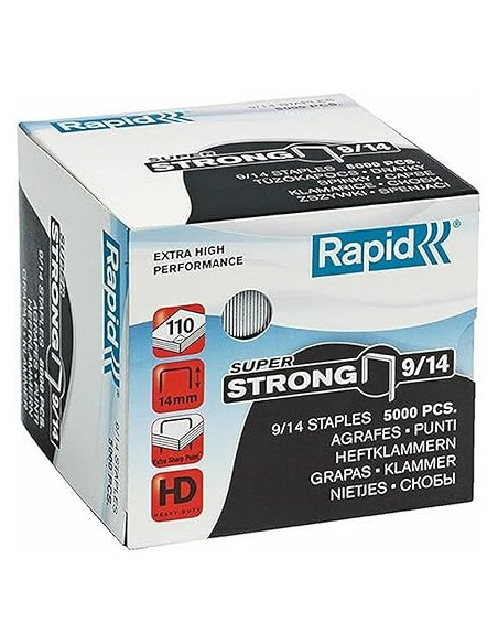 CAJA 5000 GRAPAS SUPERSTRONG  9/14MM GALVANIZADAS RAPID 24871500
