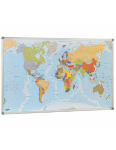 MAPA MUNDI MAGNETICO 84X140 CM. MARCO ALUMINIO FAIBO 173T
