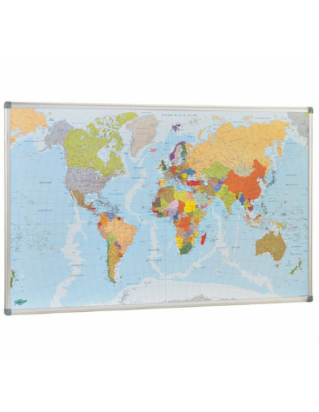 MAPA MUNDI MAGNETICO 84X140 CM. MARCO ALUMINIO FAIBO 173T