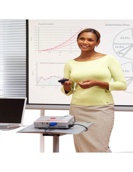 PANTALLA PROYECCION TRIPODE FORMATO 4:3 SUPERFICIE BLANCA DIMENSIONES 113X150 CM. NOBO 1902395